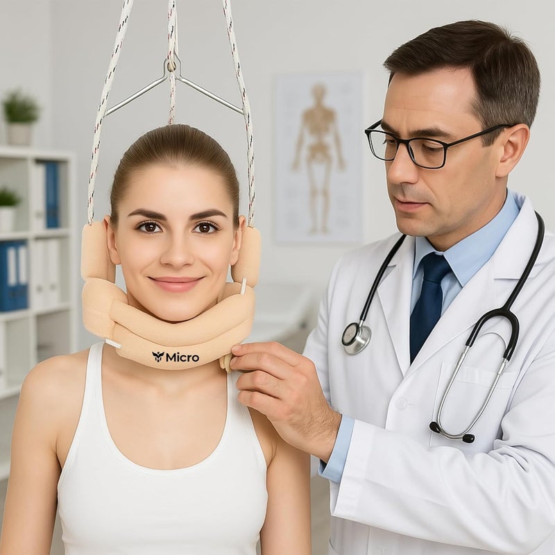 Micro Meditex Neck Stretcher for Pain Relief, Five Nights Cervical Traction Head Holder Belt for TMJ Pain Relief and Cervical Spine (Grey, Header with Rope Only) - Image 4