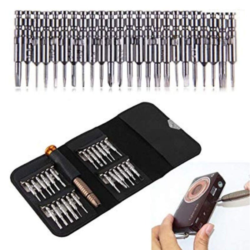 DIY Crafts DIY Crafts 25 in 1 Precision Screwdriver Set Multi Pocket Torx Cell Phone Laptop Mini Electronic Opening for PC Camera Tablet Portable Wallet Repairing (Black 12, Silver) HBIN  - Image 4
