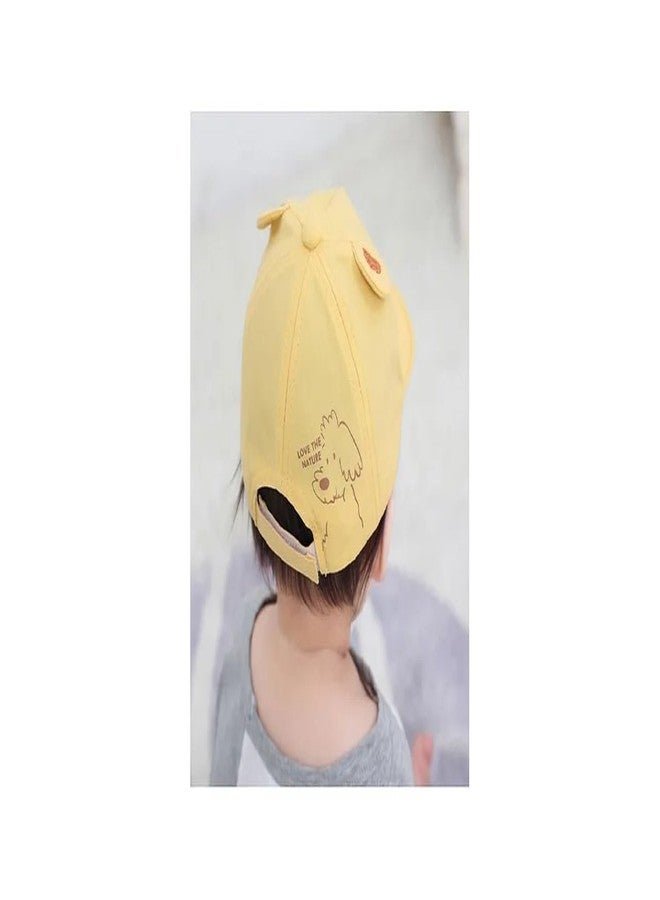 EvoNest Kids Cap - Summer Cap Cute Animal Bear Design Sunshade Hat for 6-18 Month Kids (Yellow) - Image 3