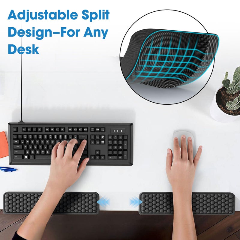 MEKASS L-Shaped Desk Elbow Pad for Desk, Memory Foam Elbow Support Padding with Non-Slip, 2-Piece Ergonomic Desk Edge Cushion, Wrist Comfort Support for Office Home (Honeycomb Texture) - Image 4