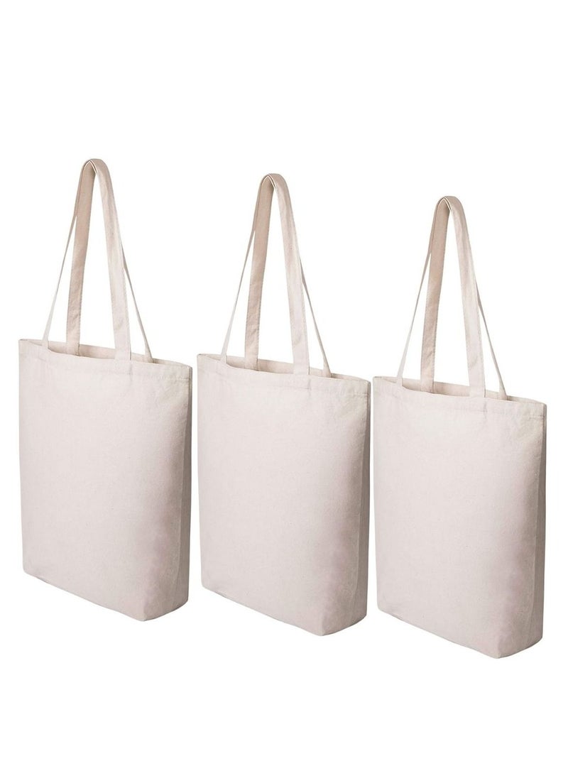 Eco-neutral - 3-Piece Eco-Neutral Cotton Tote Bag Bulk/Wholesale Natural Cotton For DIY Crafts Gift And Wedding Birthday Shopping Or Reusable Grocery Bag - Image 1