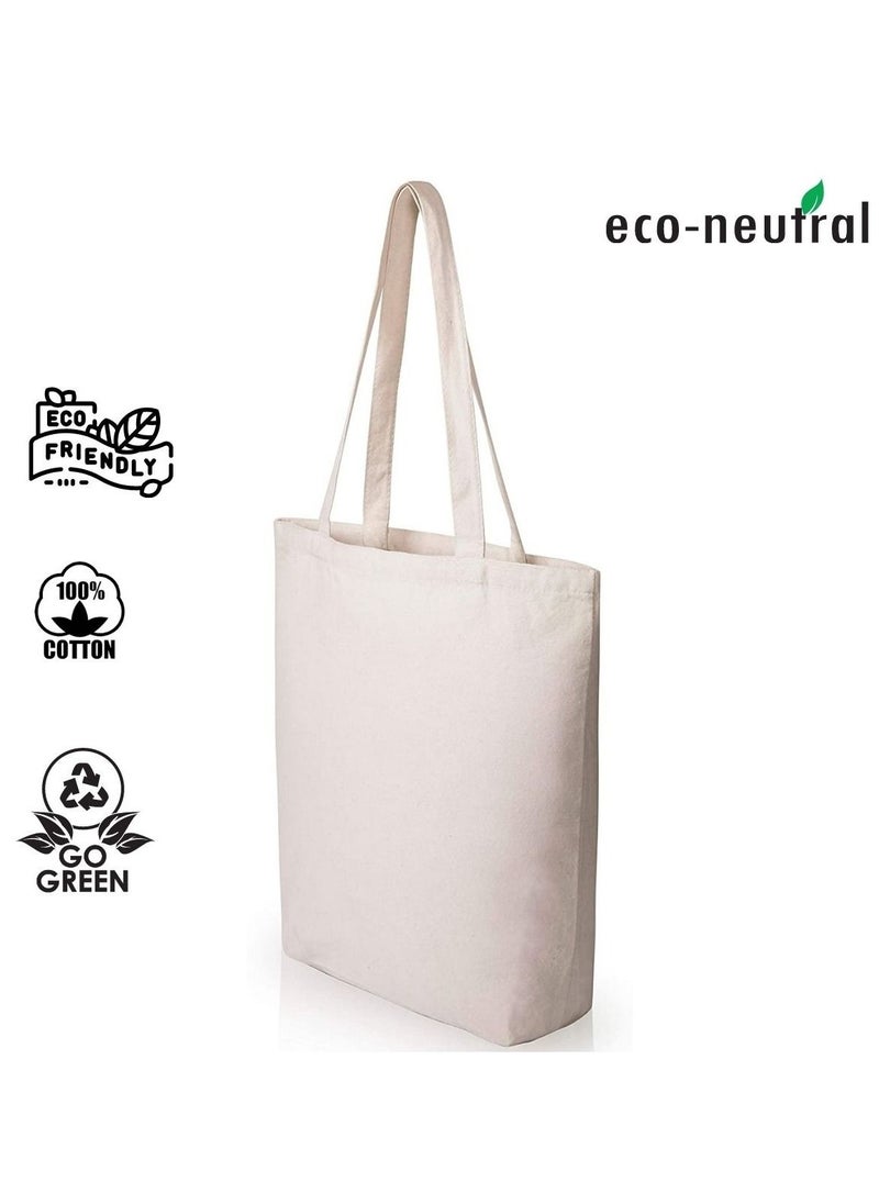 Eco-neutral - 3-Piece Eco-Neutral Cotton Tote Bag Bulk/Wholesale Natural Cotton For DIY Crafts Gift And Wedding Birthday Shopping Or Reusable Grocery Bag - Image 1