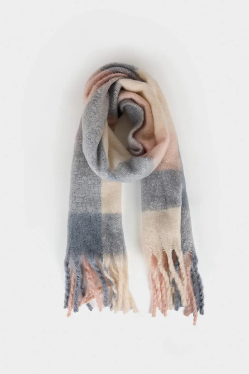 ديفاكتو Woman Plaid Neck Scarf