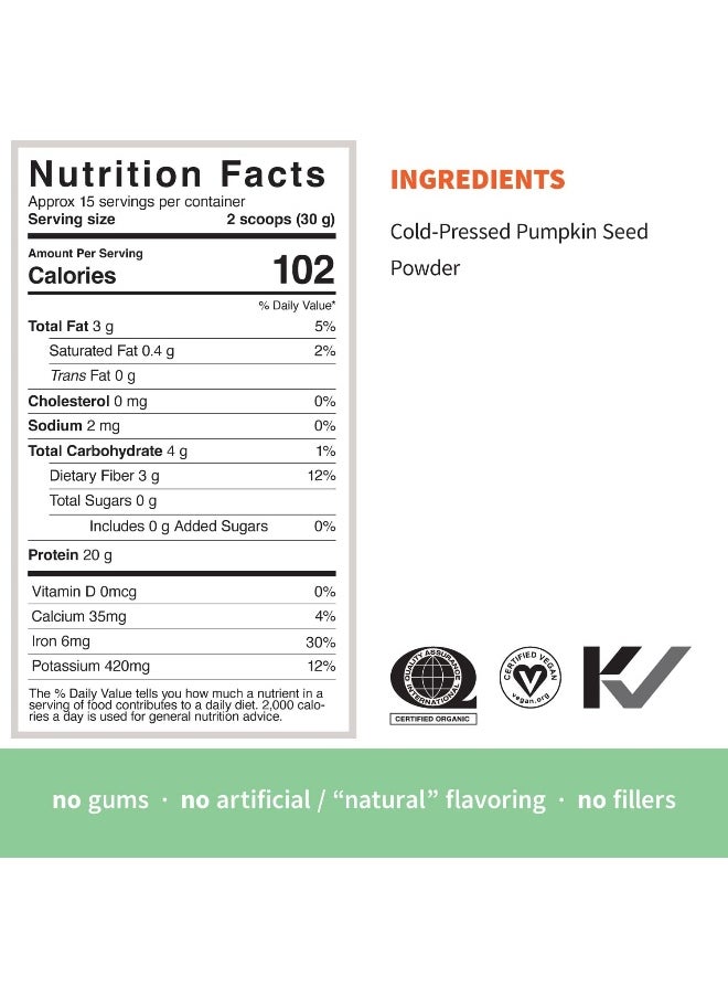 Sprout Living Simple Pumpkin Seed Protein Powder, 20 Grams Organic Plant Based Protein Powder Without Artificial Sweeteners, Non Dairy, Non-Gmo, Vegan, Gluten Free, Keto Drink Mix (1 Pound)  - Image 4
