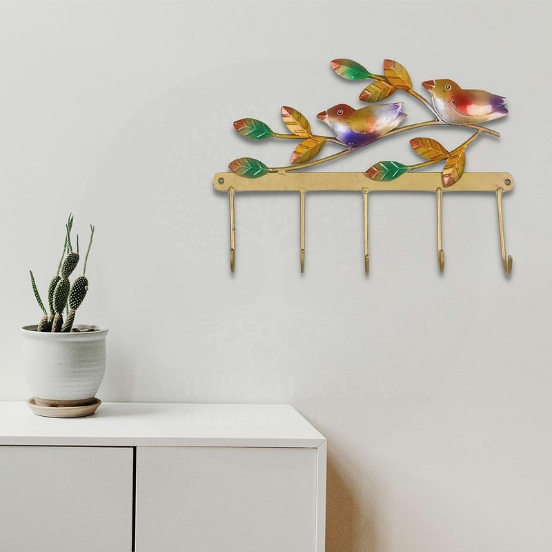 ARTSHALA ARTSHALA Bird Iron Deer Key Hanger Holder Stylish and Unique Wall Hanging for Home Dcor Gifting 5 Hooks Made in India  - Image 2