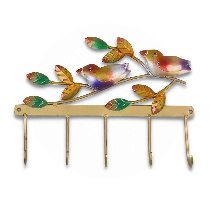 ARTSHALA ARTSHALA Bird Iron Deer Key Hanger Holder Stylish and Unique Wall Hanging for Home Dcor Gifting 5 Hooks Made in India  - Image 1
