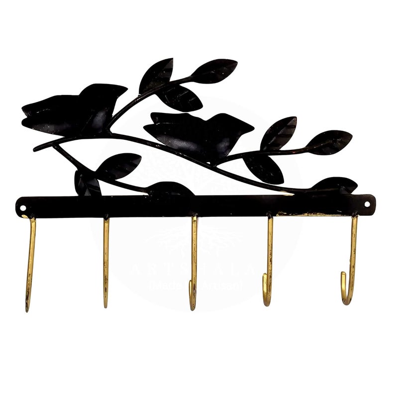 ARTSHALA ARTSHALA Bird Iron Deer Key Hanger Holder Stylish and Unique Wall Hanging for Home Dcor Gifting 5 Hooks Made in India  - Image 4
