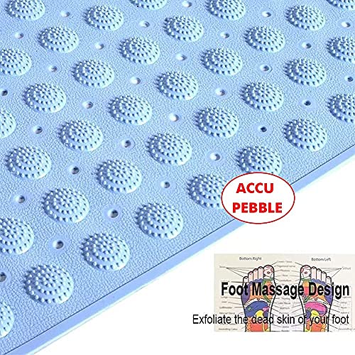 TAGPR Bathroom mat Anti Skid Rectangle Blue (70 X 35) Silicone - Image 4