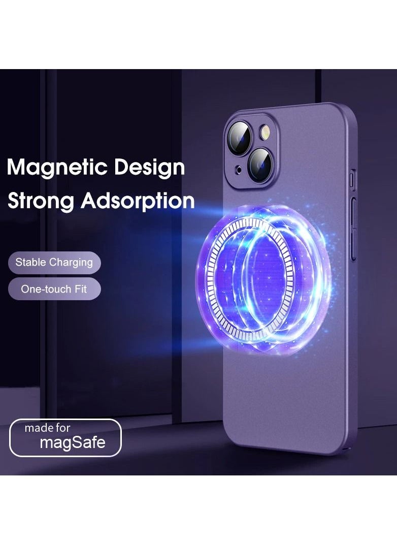 HEXABEX - Slim Case for iPhone 14 Ultra Thin Slim Matte Magnetic Magsafe Wireless Charging Case for Apple iPhone 14 6.1 Navy Blue - Image 1