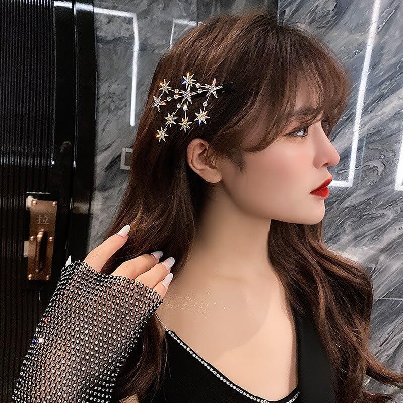 FAVELA Star Wedding Cristal Rhinestone Tree Hair Pin Barrettes Hair Clips | Stylish and Comfortable Juda Pin Hairpins Hair Accessories Jewellery Set for Womens and Girls (Silver, Pack of 2) - Image 2