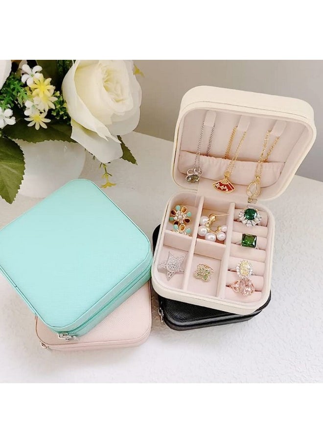 YouBella YouBella Jewellery Organiser PU Leather Zipper Portable Storage Box Case with Dividers Container for Rings, Earrings, Necklace Home Organizer, Pink (Style 1)  - Image 4