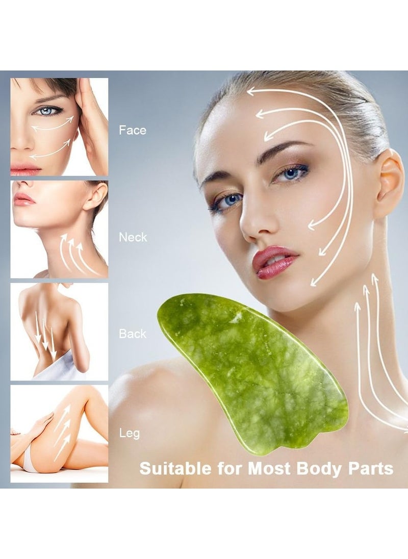 Generic Jade Roller and Gua Sha Massager Tools, Anti-Aging Face Roller Massage, Facial Roller to Reduce Wrinkles, Eye Puffiness, Durable, Noiseless Stones Massager Kit for Face, Neck, Back, Leg  - Image 5