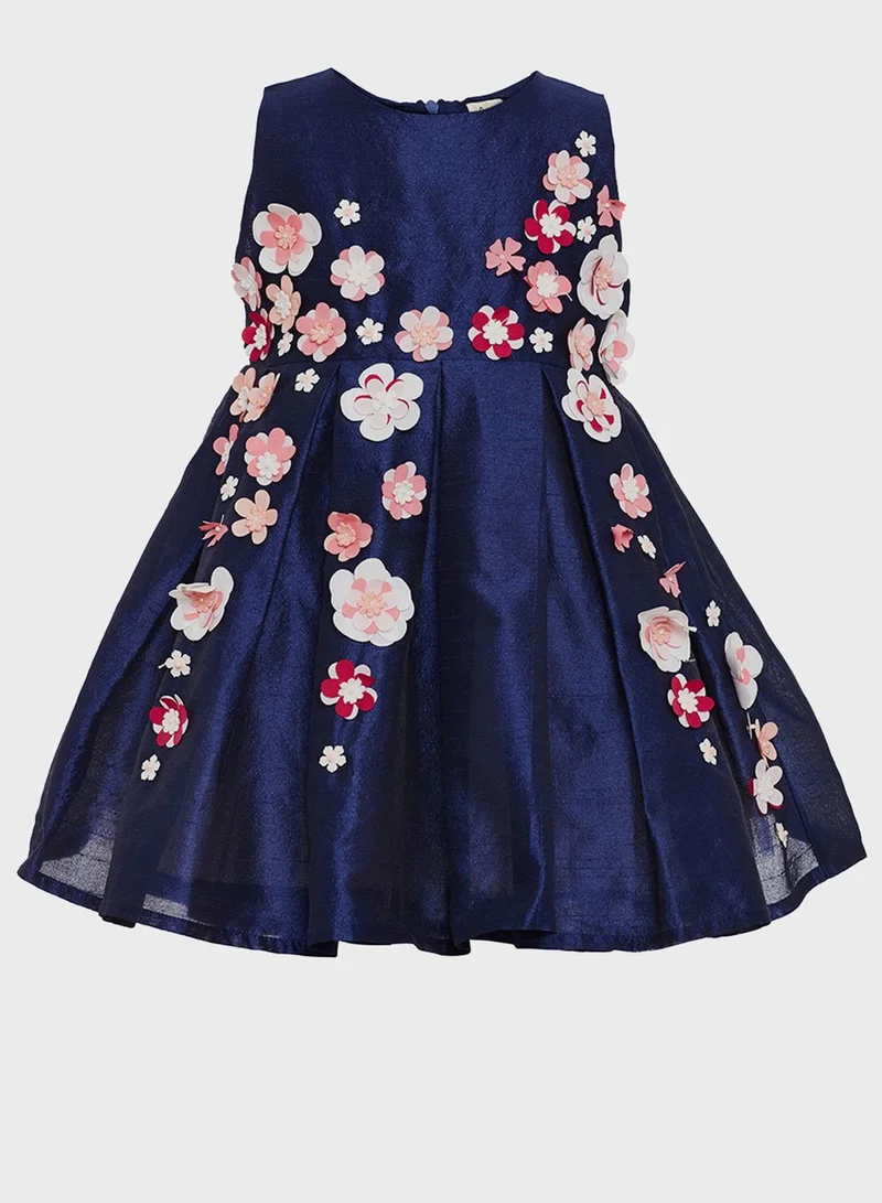 A Little Fable Kids Navy 3D Dress