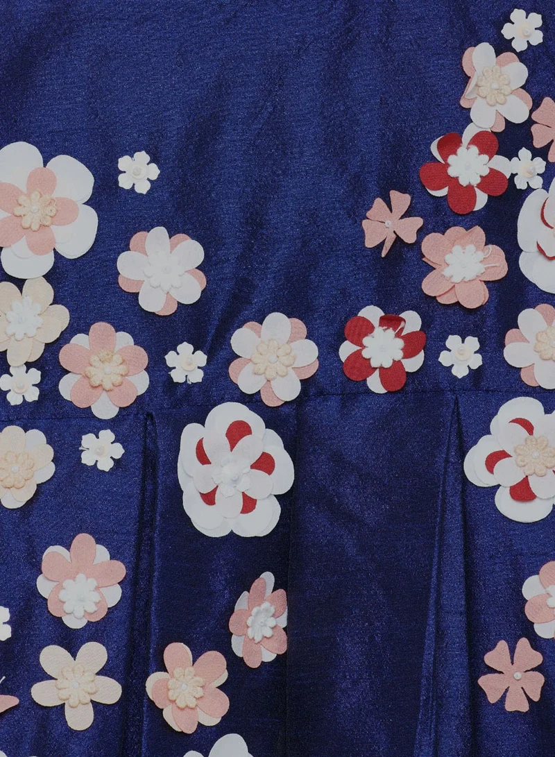 A Little Fable Kids Navy 3D Dress