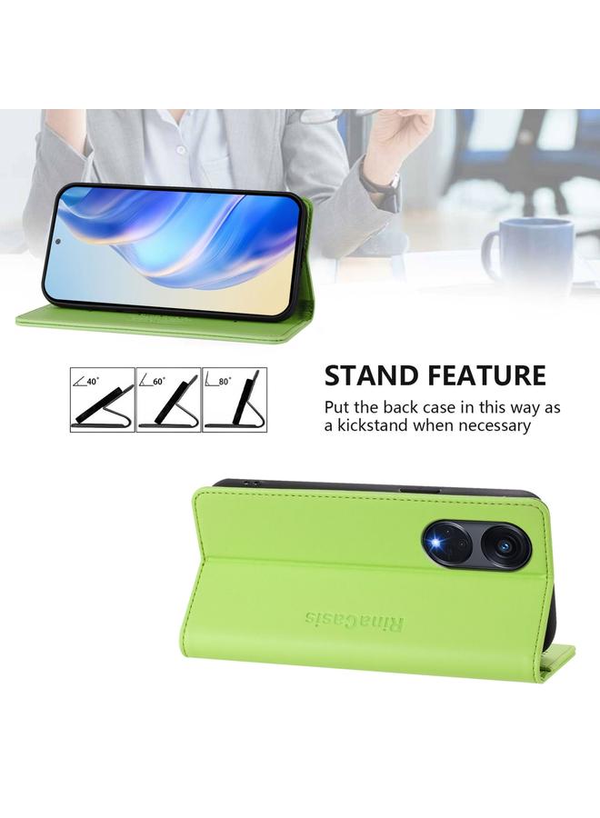 اس-توب جراب لهاتف OPPO A1 Pro 5G / Reno8 T 5G Global RC01 جراب هاتف جلدي مزدوج الطي مزود بخاصية الشفط المغناطيسي بتقنية RFID - Image 4