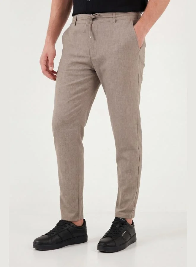 Buratti  Buratti Slim Fit Regular Waist Tapered Leg Trousers Men's Pants 6843649 for Men | Best Price UAE