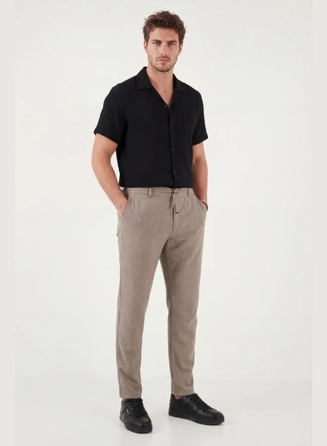 Buratti  Buratti Slim Fit Regular Waist Tapered Leg Trousers Men's Pants 6843649 for Men | Best Price UAE