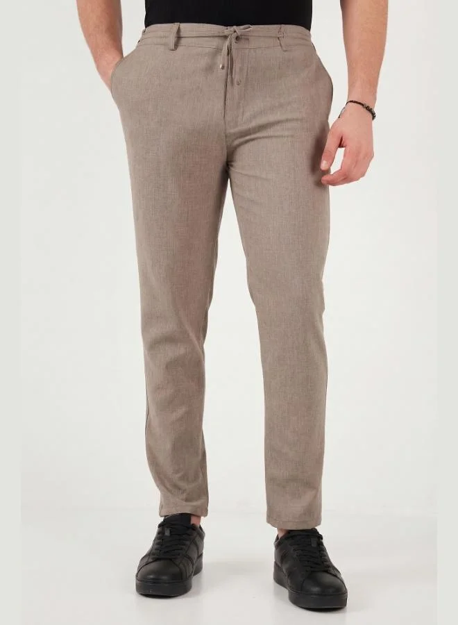 Buratti  Buratti Slim Fit Regular Waist Tapered Leg Trousers Men's Pants 6843649 for Men | Best Price UAE