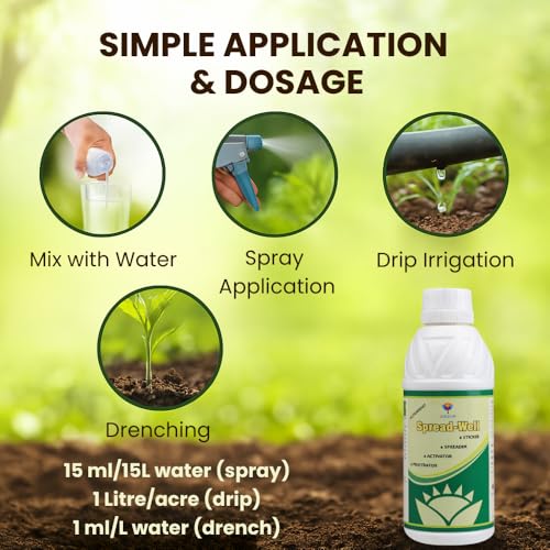 Utkarsh Spread-Well | Normal Spreader, Sticker, Activator for Plants, Non-Ionic Silicone Based Plant Input, Organic Spreader for Seeds and Fertilizers | 1 Litre; Pack of 1 - Image 5