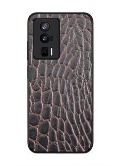 Stylizedd Rugged Black edge case for Xiaomi Poco F5 Pro 5G / Xiaomi Redmi K60 / Xiaomi Redmi K60 Pro Slim fit Soft Case Flexible Rubber Edges Anti Drop TPU Gel Thin Cover - Cowhide Leather (Brown-Black)  - Image 1