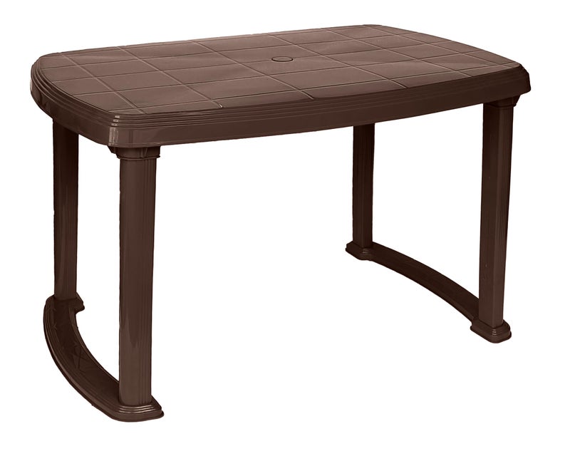 EASY.DAY EASYDAY Arjun Plastic Dining Table for Restaurant, Home, Study, Cafetaria | Plastic Table for Kids/Glossy Finish Multipurpose Table for Indoor & Outdoor Use(Globus Brown) - Image 1