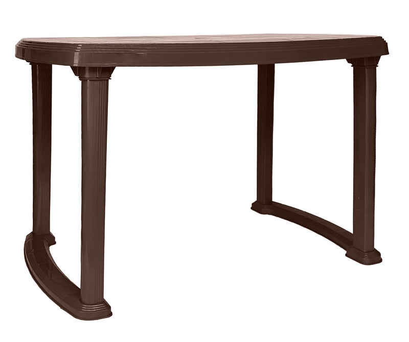 EASY.DAY EASYDAY Arjun Plastic Dining Table for Restaurant, Home, Study, Cafetaria | Plastic Table for Kids/Glossy Finish Multipurpose Table for Indoor & Outdoor Use(Globus Brown) - Image 4