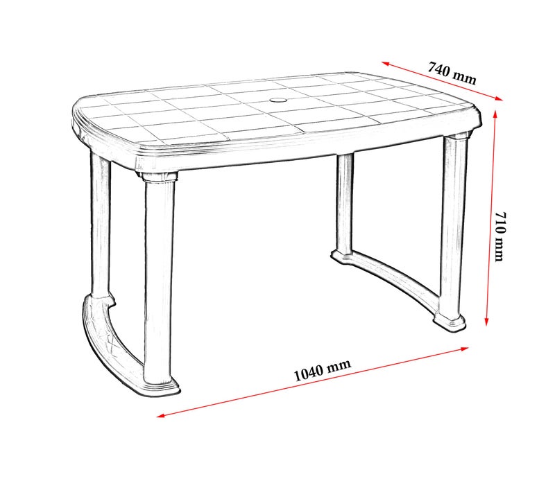 EASY.DAY EASYDAY Arjun Plastic Dining Table for Restaurant, Home, Study, Cafetaria | Plastic Table for Kids/Glossy Finish Multipurpose Table for Indoor & Outdoor Use(Globus Brown) - Image 2