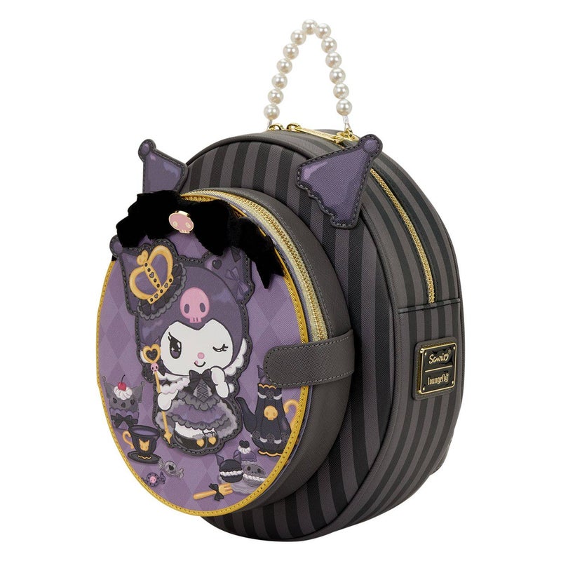 Loungefly x Funko POP! Sanrio Hello Kitty and Friends Kuromi 20th Anniversary Cameo Mini Backpack (22.8 x 8.2 x 27.9 cm, Black/Purple/Grey) - Image 2
