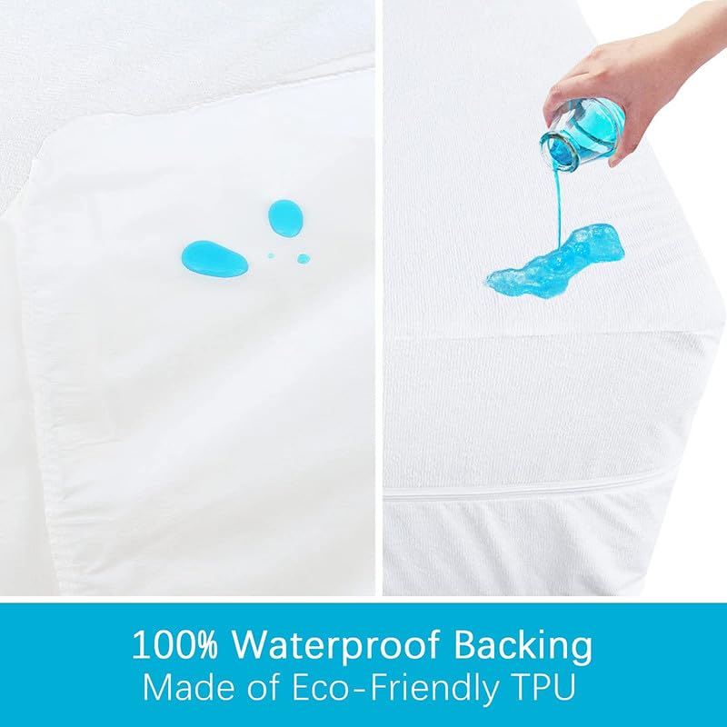 Sea Monk حامي مرتبة Sea Monk المقاوم للماء بسحاب، حجم مفرد (75x36 بوصة) مع انخفاض 6 بوصات بني، غلاف مرتبة بسحاب، غطاء سرير، حامي مرتبة مقاوم للماء من ستة جوانب - Image 4