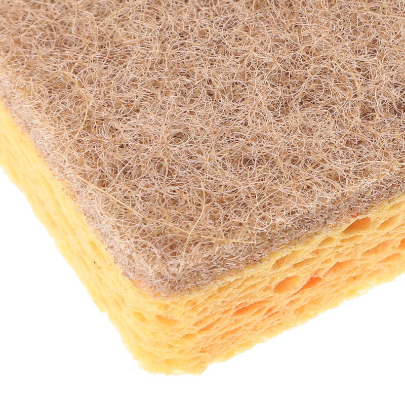 Reusable Natural Wood Pulp Kitchen Sponge Set 5Pcs Multi Function Oil Resistant Dish Scrubber - Image 4