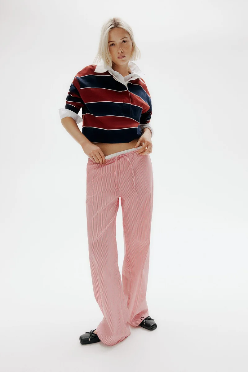 H&M Double-waistband poplin pyjama bottoms