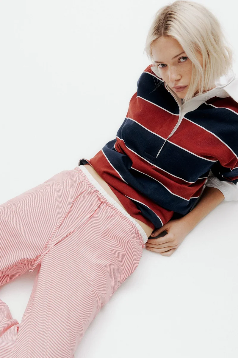 H&M Double-waistband poplin pyjama bottoms