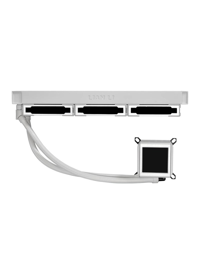 LIAN LI - Galahad II LCD 360 AIO CPU Liquid Cooler with 120mm SL Infinity Fans, 2.88” IPS LCD Screen, Asetek 8th Gen 3600 rpm Pump, 2450 RPM Fan Speed, 79.9 CFM Airflow, White | G89.GA2ALCD36INW.00 - Image 1