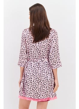 BRAVE SOUL Women Animal Print Belted Tie Robes, Multicolor  - Image 3