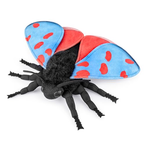 ZHONGXIN MADE Cinnabar Moth Plush Toy Lifelike Blue Cinnabar Moth Stuffed Animals 11in Realistic Soft Big Wings Moth Toys Unique Plush Collection for Kids - Image 1