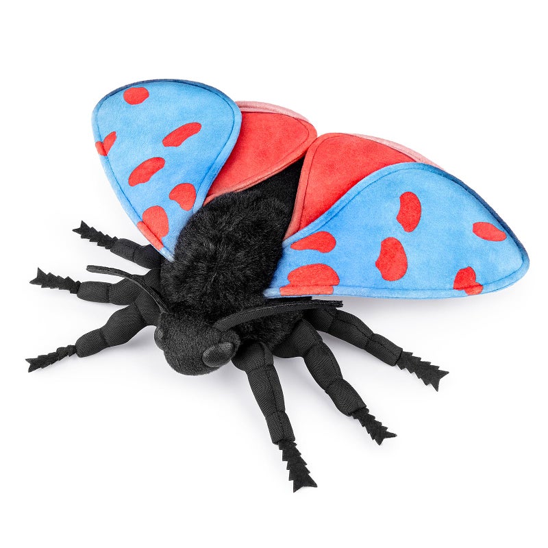 ZHONGXIN MADE Cinnabar Moth Plush Toy Lifelike Blue Cinnabar Moth Stuffed Animals 11in Realistic Soft Big Wings Moth Toys Unique Plush Collection for Kids - Image 2