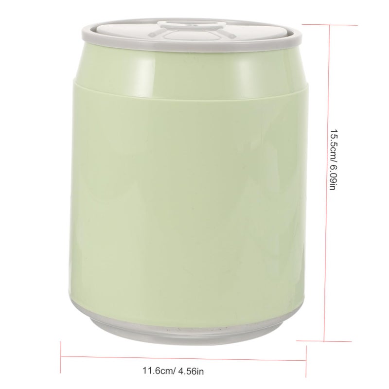 Mini Desktop Trash Can With Lid Small Plastic Wastebasket For Office Home Countertop Green - Image 3