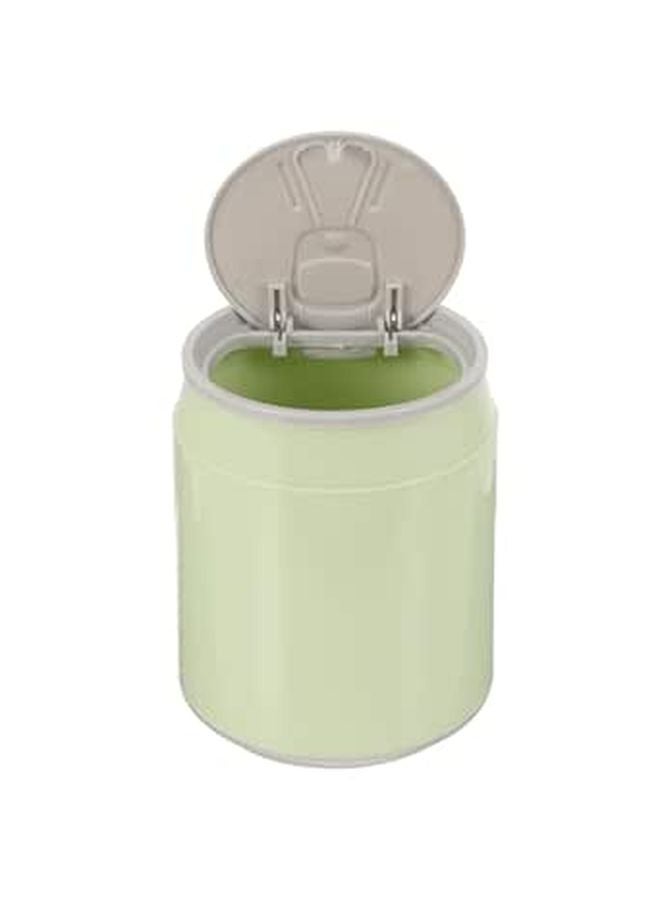 Mini Desktop Trash Can With Lid Small Plastic Wastebasket For Office Home Countertop Green - Image 1