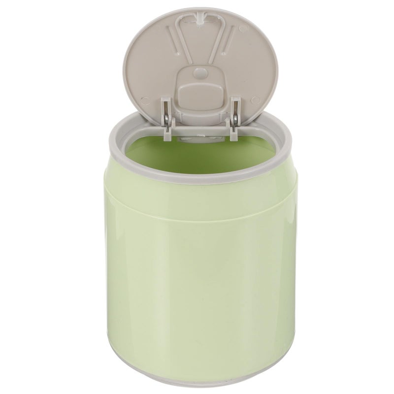 Mini Desktop Trash Can With Lid Small Plastic Wastebasket For Office Home Countertop Green - Image 2