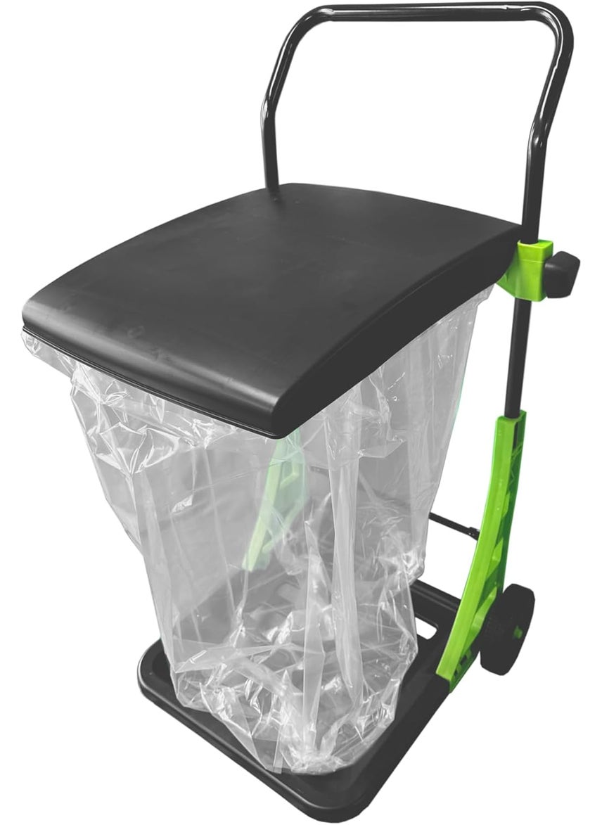 Bosmere Bosmere W305LVC Purpose Garden Cart Adjustable Collapsible Yard Waste Can Portable Trash Bin Forest Green  - Image 1