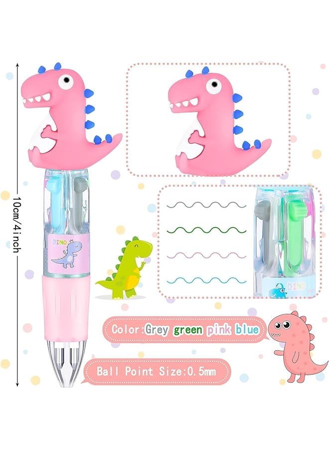 erorex 12 Pcs Dinosaur Pen Multicolor Dinosaur Ballpoint Pen Retractable Dinosaur Pen Shuttle Pen For Kid Office School Classroom Party Favors Goodie Bags Fillers Birthday Day Gifts And Prize - Image 2