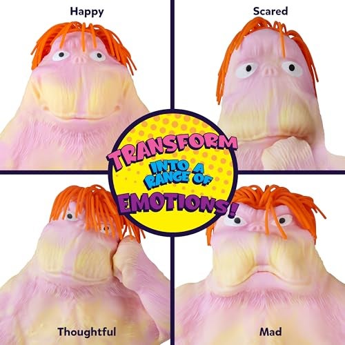 The Orb Factory ORB Hairdo Funkee Monkee Jumbo Squishy Monkey YellowPink 45 lb Stretchy Funky Monkey Giant Squishy Toy Collectible Stretchy Gorilla Splat Monkey Stress Toy and Fidget for Kids and Adults - Image 5
