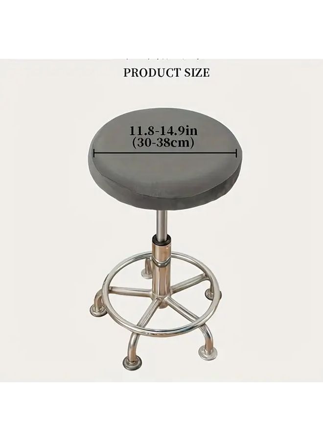 Dark Grey Quilted Stool Cover With Drawstring Machine Washable Elastic Fit - Image 4