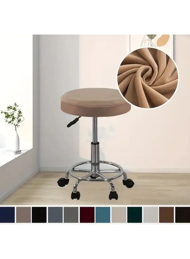 Dark Grey Quilted Stool Cover With Drawstring Machine Washable Elastic Fit - Image 2