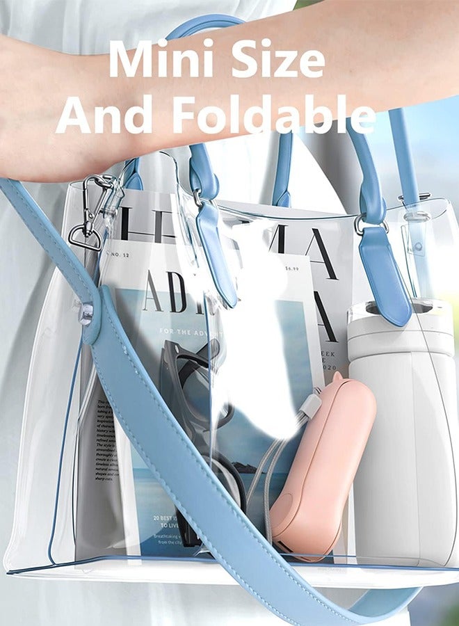 general Portable Handheld Fan, 2 IN 1 Mini Hand Fan, Battery Operated [8-15 Working Hours], USB Rechargeable Personal Foldable Fan for Indoor, Small Pocket Fan Travel Essentials for Outdoor Pink - Image 5