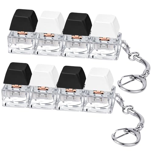 Axlksia 2 Pack Keyboard Fidget Toy Fidget Clicker Keyboard Fidget Keychain Button Fidget Gifts for Adults to Relieve Stress and Pass Time 4in1 F - Image 1