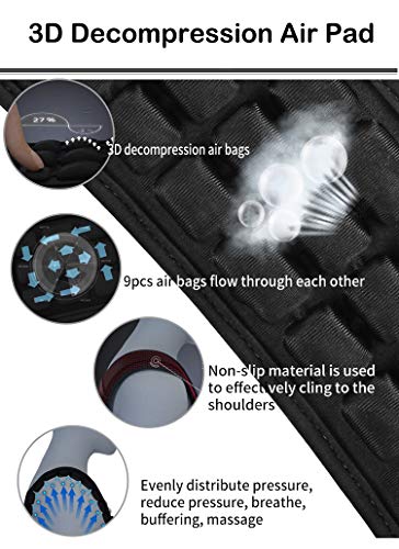 None/Brand Updated Shoulder Strap Pad Detachable with 3 rows Decompression Air Cushion, Ventilated, Quick-dry, Non-slip for Messenger, Laptop, Camera, Bags, Duffel, Guitar, Backpacks (Black) (10.24x3.54in | 1pc) - Image 3