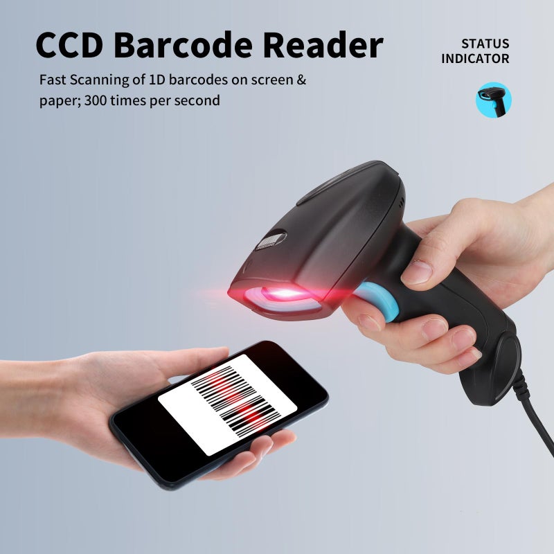 JIAN BOLAND Barcode Scanner USB 1D Wired CCD Barcode Reader Supports Screen Scan Bar Code Scanners for Store, Supermarket, Warehouse-U1 - Image 4