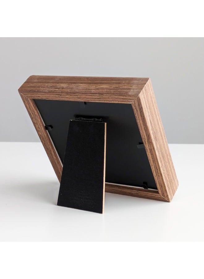 PLUSCHEN 4X4 Wooden Picture Frame with 3x3 Mat, 4x4 Sqaure Picture Frame with Glass For Desktop Display - Image 3