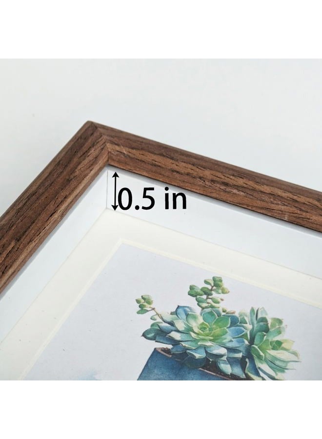 PLUSCHEN 4X4 Wooden Picture Frame with 3x3 Mat, 4x4 Sqaure Picture Frame with Glass For Desktop Display - Image 5